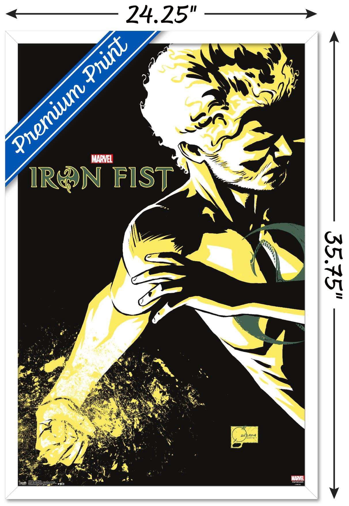 Marvel Comics TV - Iron Fist - Promo Wall Poster, 22.375" x 34", Framed