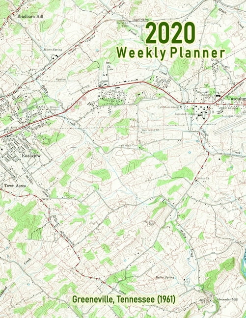 2020 Weekly Planner Greeneville, Tennessee (1961) Vintage Topo Map