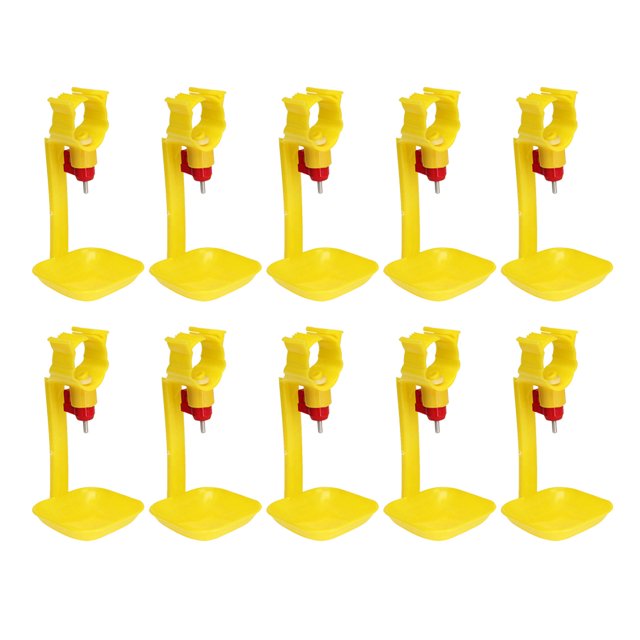 10 bebederos automáticos integrados para pollos, bebederos colgantes para aves de corral, para pollos, patos y gansos (amarillo)
