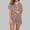 Brown, variant on Hrsba Stripe Print Sleepwear Set for Women Fashion Short Sleeve Lapel Top and Pants Lightweight Summer Breathable Pjs Set