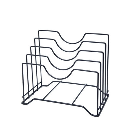 

1pc Multi-layer Kitchen Shelf Cutting Board Rack Pot Cover Storage Rack Stand Black