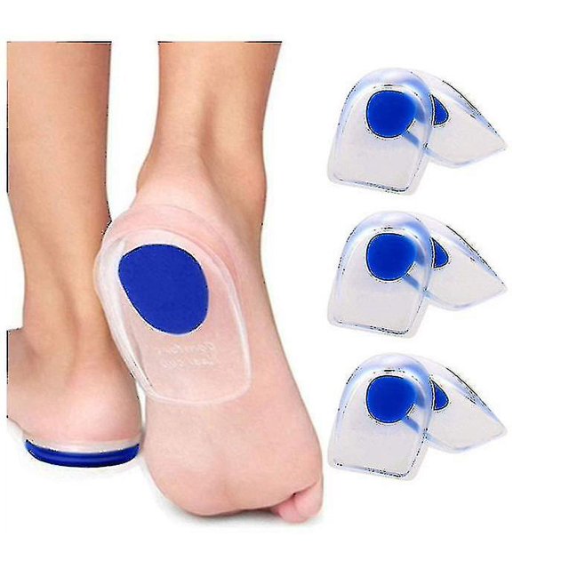 3 pares de copas de Gel para el talón, inserciones para fascitis Plantar, almohadillas de Gel de silicona para el talón para el dolor del talón X1551 Hy
