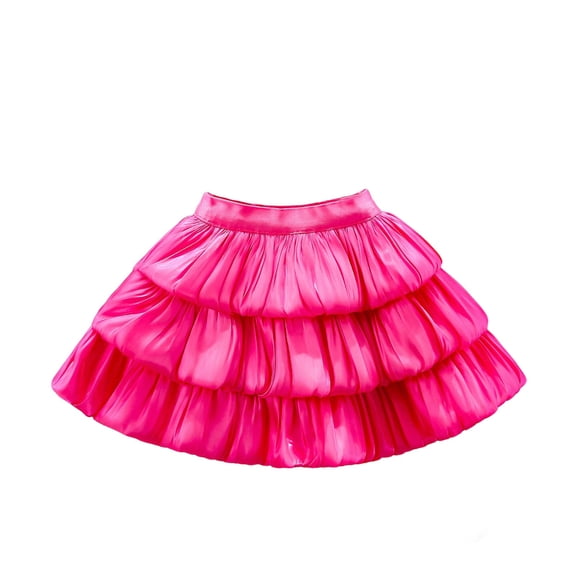 Ticikt Layered Hem Skirt for Girls Party Tutu Dress with Flowy,Color:Hot Pink