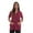Burgundy, variant on Solid Scrub Top for Women with Pockets and V-Neck - Comfortable and Professional Medical Uniform (Hot Pink, Medium)