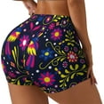 thumbnail image 2 of Xecao Colorful Mexican Print Workout Shorts for Women Soft Smooth Gym Yoga Scrunch Active Tennis Workout Running Shorts, 2 of 9