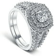 thumbnail image 2 of Pompeii 2 Ct TW Diamond Engagement Cushion Halo Engagement Ring Set White Gold Lab Grown, 2 of 5