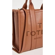 Marc Jacobs Womens One Size Full Grain Leather Solid Print Tote Bag, Argan Oil