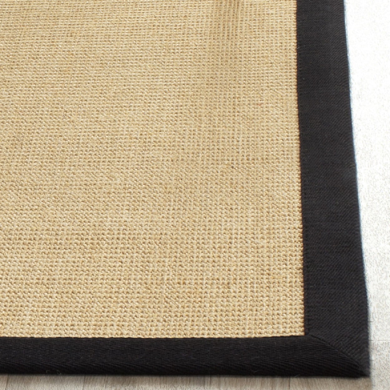 SAFAVIEH Natural Fiber Forrester Border Sisal Runner Rug, Maize/Black, 2'6" x 8'