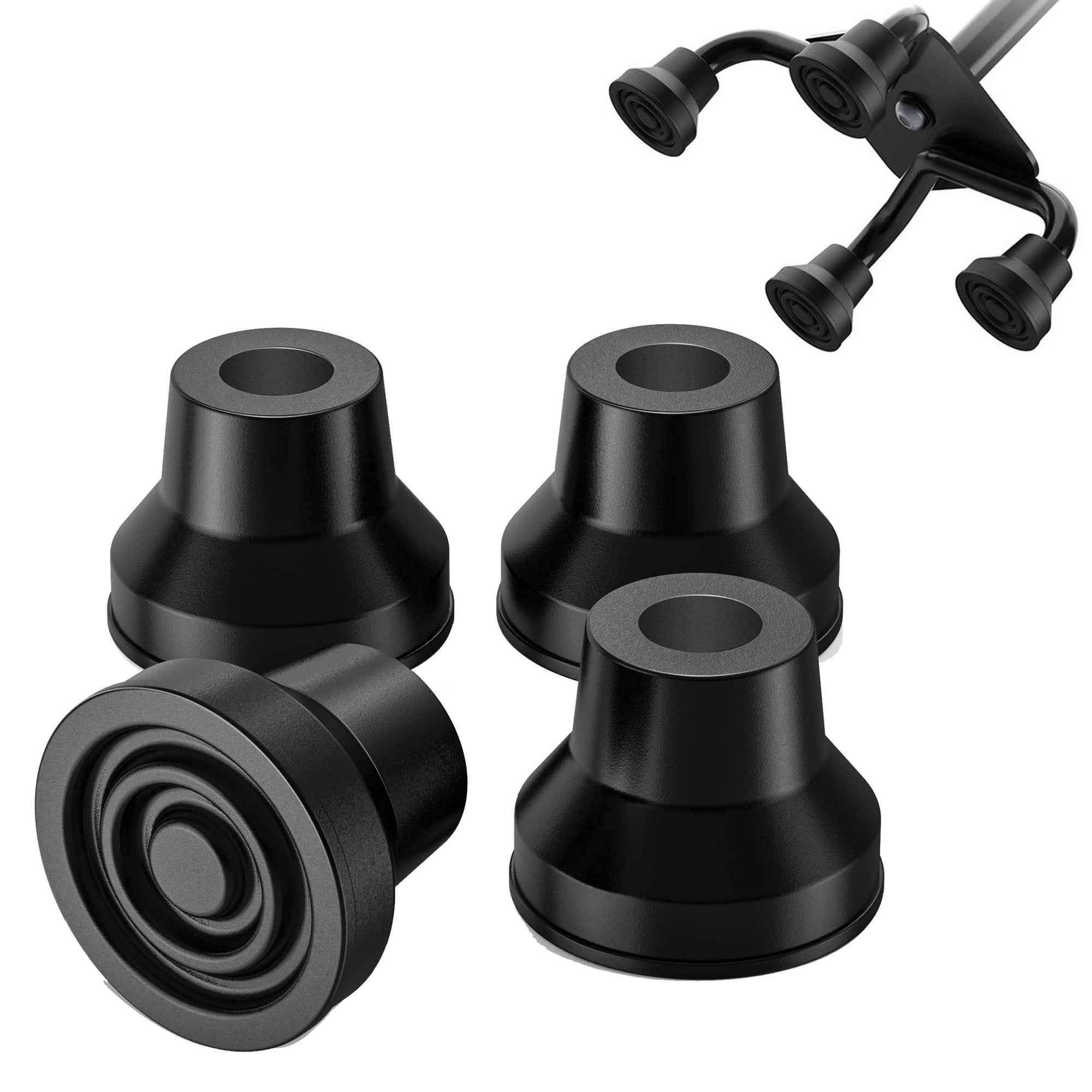 KEKOY 4Pack 1/2 Inch Replacement Quad Cane Tips, NonSlip Rubber Cane