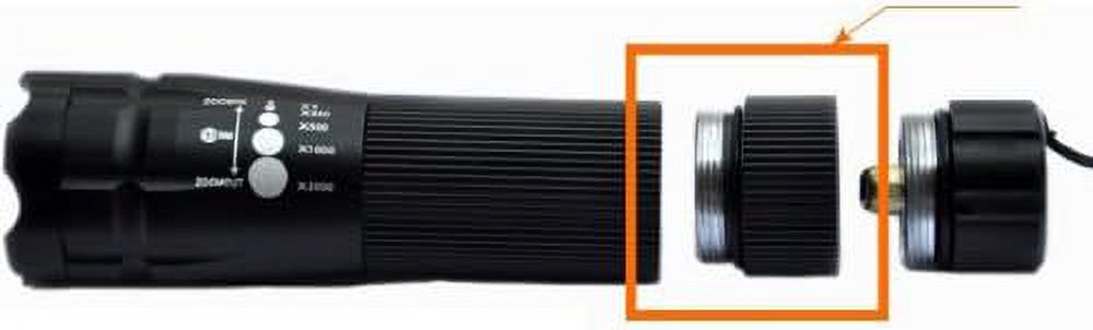 Rechargeable Extension Ring Tube Joint Adapter For Bright Flashlight 18650 Black W0829s