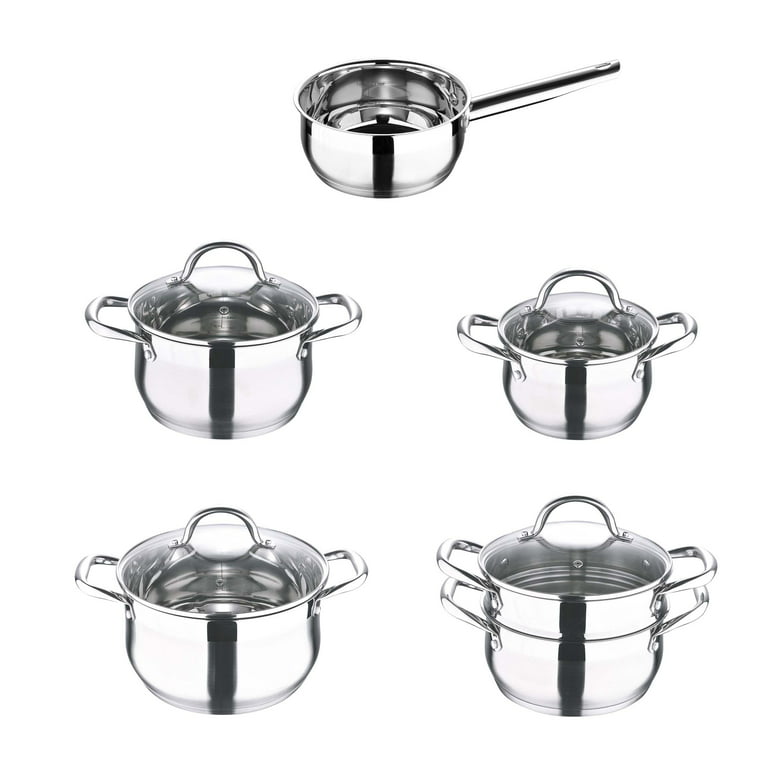 Gourmet by Bergner - 10 Pc Stainless Steel Pots and Pans Cookware