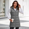 thumbnail image 4 of Cmfcve Womens Plus Size Full Zip Puffer Vest Long Hooded Sleeveless Padded Jacket Fall Winter Casual Quilted Warm Outerwear, 4 of 9