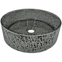 Castello USA 16" Round Modern Black Glass Sink