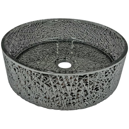 Castello USA Stadium 14" Clear Tempered Glass Circular Bathroom Vessel Sink