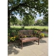 thumbnail image 3 of Weather-Resistant Poly Lumber Garden Bench – 2-Person Outdoor Patio Loveseat – Heavy-Duty Slatted Seating for Yard, Porch, Park, or Backyard – Easy Assembly – Light Brown, 3 of 6