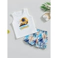 thumbnail image 3 of Bagilaanoe 2pcs Toddler Baby Boy Short Pants Set Sleeveless Letter Print Tank Tops + Shorts 12M 18M 24M 3T 4T 5T Kids Casual Summer Outfits, 3 of 8