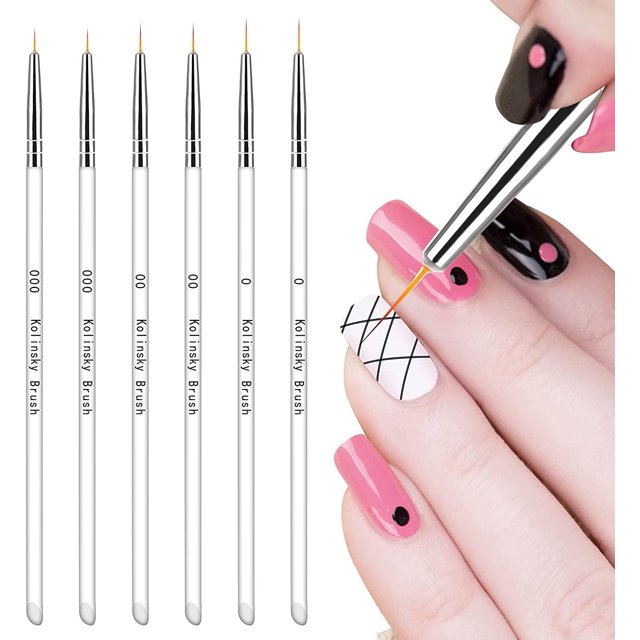 6 Pcs Nail Art Brush, Professional Nail Art Pen Thin Nail Art Brush