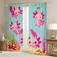thumbnail image 2 of Manfei Kawaii Axolotl Curtains Pack of 2 (42x84 Each) for Teens Kids,Cartoon Animal Curtains Blackout,Cute Marine Salamander Bedroom Curtains,Lightweight Room Decor, 2 of 6
