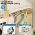 thumbnail image 6 of JAUREE Wall Mounted Clothes Drying Rack,Space Saving Laundry Rack Collapsible,Tri-Fold Retractable Rack Outdoor Indoor with 18 Hooks, White, 6 of 7