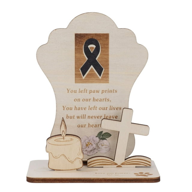 Plaque Commémorative pour Chien Expression Significative de Sympathie Décoration de Bureau en Bois pour Chats Chiens