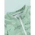 thumbnail image 6 of Musuos Toddler Boys Rash Guard Swimsuit Rompers 0-4T Zipper Short Sleeve Turtle/Shark Print Kids Bathing Suit Baby Swimwear, 6 of 10