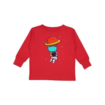 

Inktastic Astronaut with Ice Cream Gift Toddler Boy or Toddler Girl Long Sleeve T-Shirt