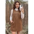 thumbnail image 3 of TinyCribz Women's Corduroy Shift Dress, Geometric Western Embroidery XL, 3 of 7
