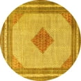 thumbnail image 1 of Ahgly Company Machine Washable Indoor Round Persian Yellow Traditional Area Rugs, 3' Round, 1 of 4