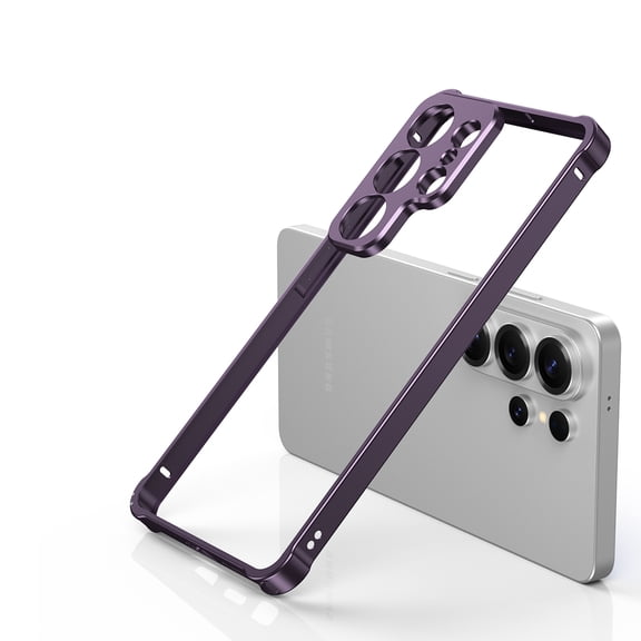 Metal Bumper for Samsung Galaxy S26 Ultra with Camera Lens Protection, Aluminum Shockproof Drop Protective Frame Minimalist Bumper Shell Heat Dissipation for Samsung Galaxy S26 Ultra, Purple