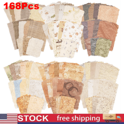 168 Sheets Scrapbook Paper and Embossed Textured Paper Assorted Set MULTI-USE
