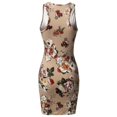 thumbnail image 2 of FashionOutfit Women's Casual Floral Fitted Sleeveless Racerback Bodycon Mini Dress, 2 of 3