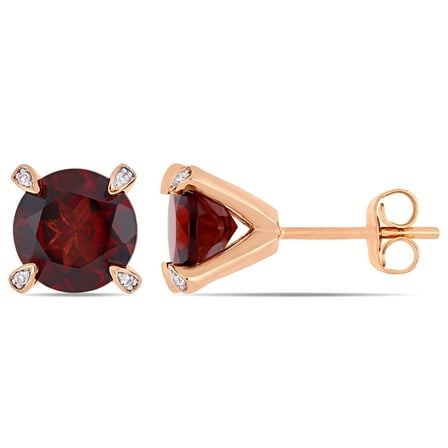 Everly Women's Garnet 10k Rose Gold Earrings