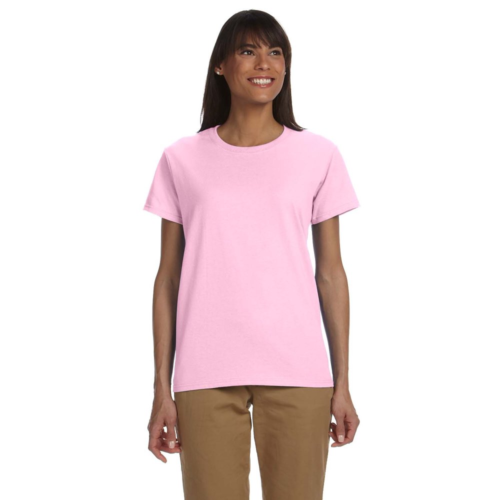 Gildan - The Gildan Ladies Ultra Cotton 6 oz T-Shirt - LIGHT PINK - XL