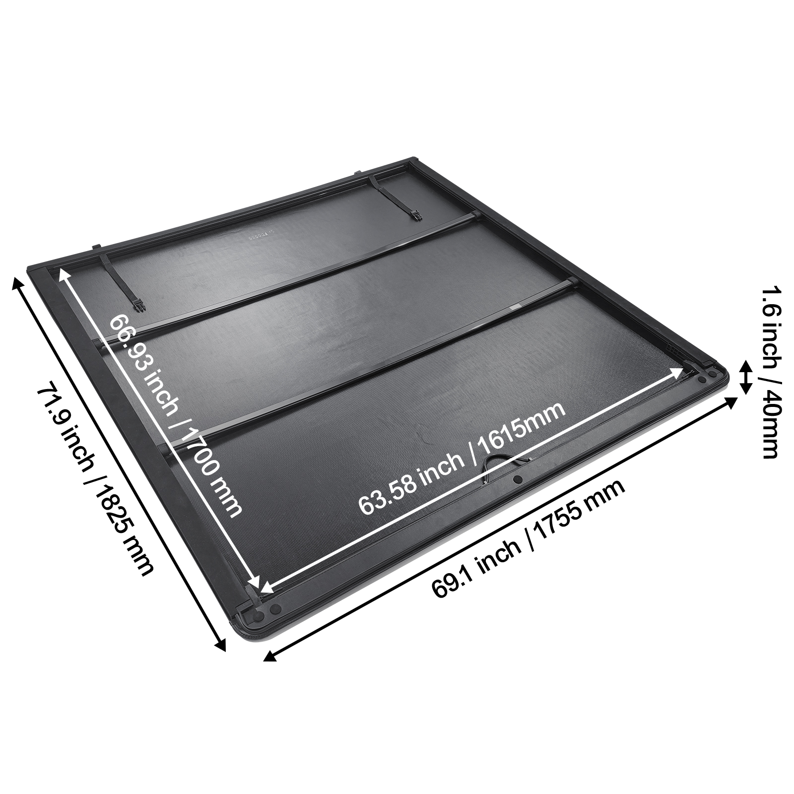 VEVOR Truck Bed Cover, Roll Up Truck Bed Tonneau Cover, Compatible with 2014-2024 Chevy Silverado / GMC Sierra 1500, for 6.6 x 5.2 ft. / 6.6 x 5.3 ft. Bed, Soft PVC material, Roll Up Tonneau Cover