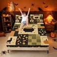 thumbnail image 3 of Erosebridal Halloween Patchwork Bed Sheets, Cauldron Cat Full Size Sheets, Black Olive, Black Reversible, 4-Piece, 1 Flat Sheet, 1 Fitted Sheet and 2 Pillowcases, 3 of 6