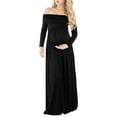 thumbnail image 5 of Adeawade Womens Winter Dresses Maternity Feeding Dress Off Shoulder Supplier Maternity Dress Mesh Long Sleeves Trailing Photoshoot Dress Trend Maternity Clothes Black M, 5 of 6
