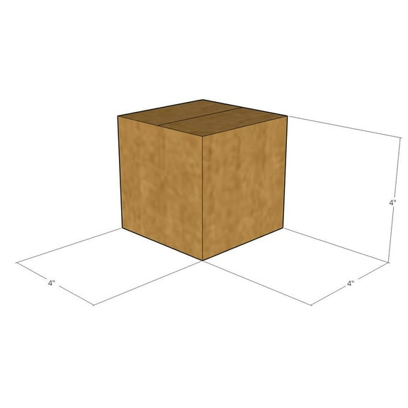 4x4x4 Kraft Brown Corrugated Shipping Boxes, 32 ECT Single-Wall, Qty 15