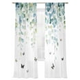 thumbnail image 6 of Blue Green Eucalyptus Sheer Curtains for Living Room Bedroom Sage Gradient Leaves Butterfly Sheer Curtains 84 Inch Long 2 Panels Set Light Filtering Curtain Window Treatments Drapes for Dining Room, 6 of 6