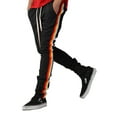 thumbnail image 2 of Ma Croix Mens Track Pants Thick Rainbow Striped Skinny Fit Stretch Elastic Slim Trouser, 2 of 6