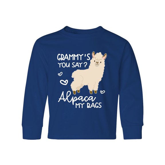 Inktastic Grammy's You Say Alpaca My Bags Long Sleeve Youth T-Shirt