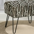 thumbnail image 7 of Home Soft Things Tip Printing Light Faux-fur Ottoman - Meru GEO Light Brown - 19" x 13" x 17", 7 of 7