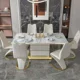 thumbnail image 4 of Juego de mesa de comedor cuadrada de mármol, 4 sillas y 6 sillas, oro moderno de lujo con muebles de comedor de restaurante de 6 plazas, 4 of 4