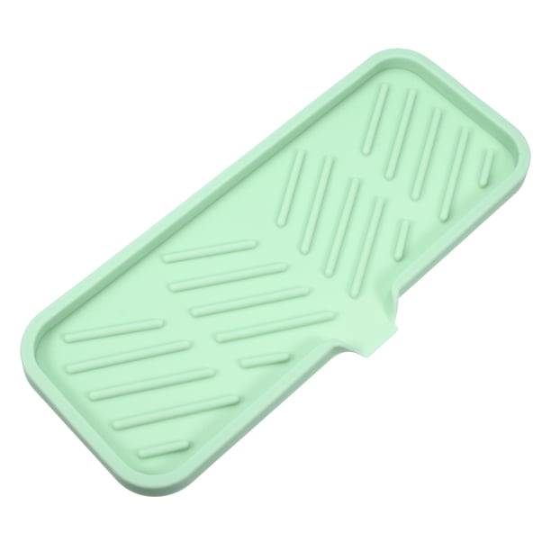 Jabonera, almacenamiento de limpieza de jabón, mantiene el jabón seco para el hogar, baño, cocina, silicona, verde claro, 23x10 cm