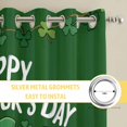 thumbnail image 6 of St. Patrick's Day Kitchen Curtains Window Panels, Lucky Shamrock Gnomes Gold Coin Spring Green Insulated Window Treatment Curtain, Grommet Curtains for Bedroom/Living Room/Bathroom, 2 Piece 52"Wx45"L, 6 of 8