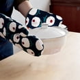 thumbnail image 3 of dajkiuy 1 Pair Heat Resistant Oven Mitts Insulated Baking Gloves for Kitchen and Microwave Cute Safe and Comfortable for Cooking and Baking (Blue), 3 of 6