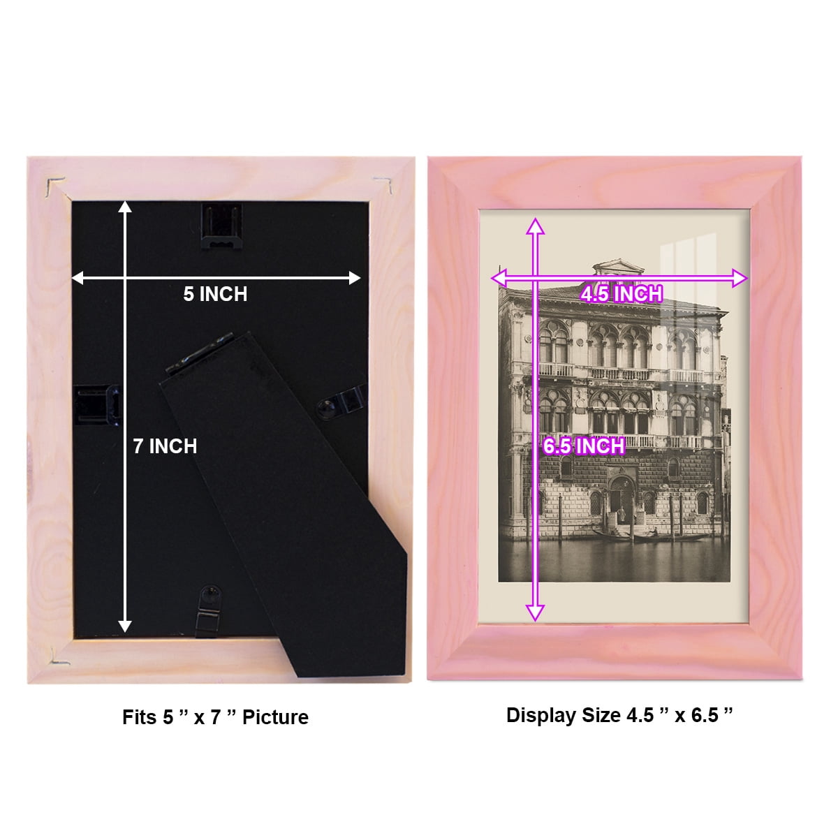 Vintage Views of Venice II - Framed Print w/glass - Sunset Pink