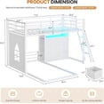 thumbnail image 2 of Aunfebrco Twin Over Twin Low Bunk Bed with 9 Storage Drawers and 1-tier Open Shelf,L-Shaped Bunk Bed with LED Light,Metal Twin Floor Bunk with 13.4''H Safety Guardrail and Inclined Ladder,White, 2 of 9