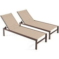 thumbnail image 1 of Gymax Ensemble de 2 Chaises Longues de Patio en Aluminium, Chaise Longue d'Extérieur Réglable avec Dossier à 6 Positions, 1 of 10