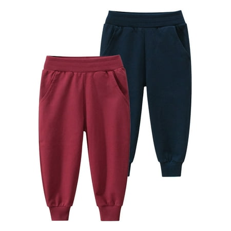 

Kids Soft Sweatpants 2pcs Sets Unisex Casual Pull On Jogger Skinny Pants with Pockets for Boys or Girls Fit Elastic Trousers 1-7T
