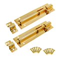 thumbnail image 1 of LC LICTOP Pestillo deslizante de acero inoxidable dorado para puerta, barril de 4 pulgadas, pestillo deslizante para puerta de seguridad, 2 uds., 1 of 3